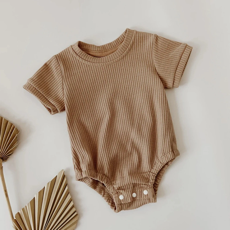 Organic Bamboo Waffle Baby Bodysuit Sustainable Waffle Infant Onesie Eco Friendly Baby Bodysuit Rompers Baby Onesie