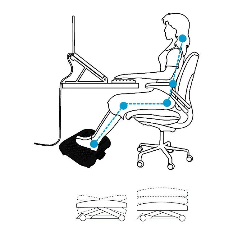 Adjustable Plastic Footrest Chair Foot Pad HIPS Footrest Foot Rest